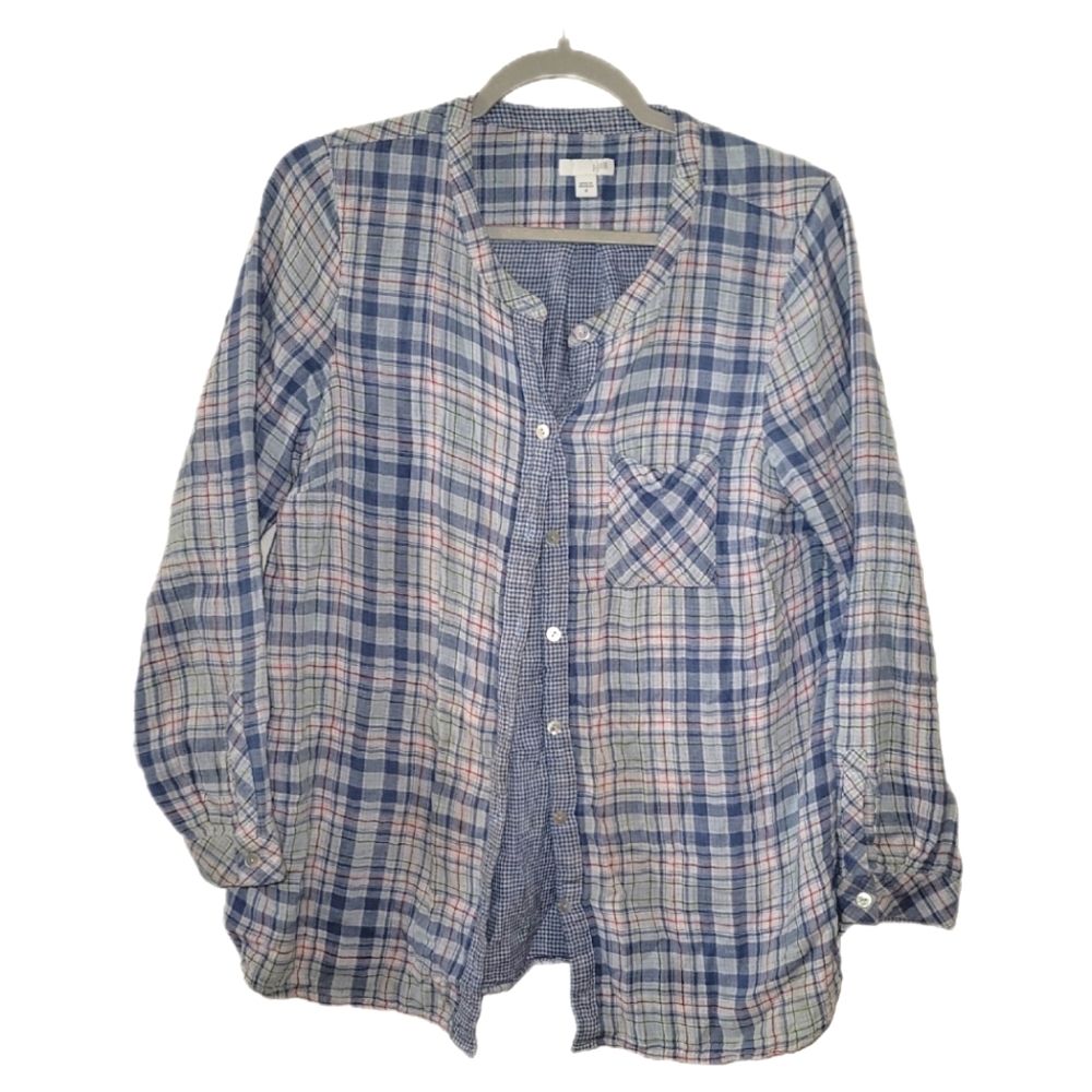 J JILL Plaid Button Down